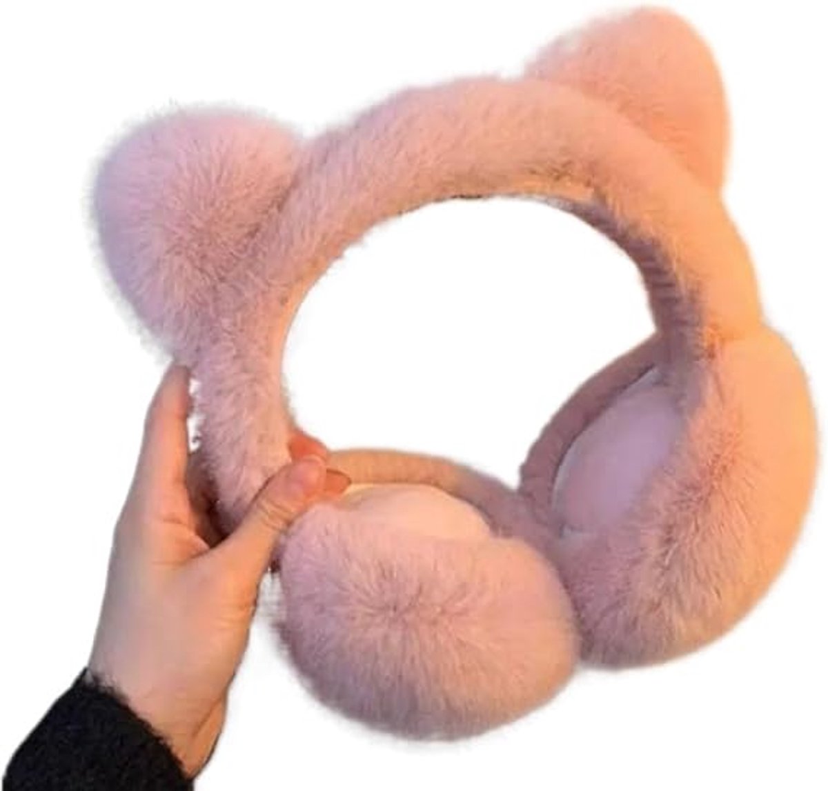 Earmuffs - 1 Piece - Soft Faux Fur Earmuffs - Adjustable Earmuffs - Warm Earmuffs - Earmuffs for Kids - Warming Earmuffs for Women and Girls (Pink)
