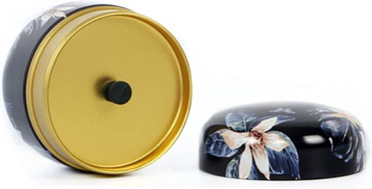 Tea Box | Tea Box - Round Tins - Vintage - 6-Pack - 10 oz Tea Box Loose Tea | Vintage style storage containers for loose tea and herbs, coffee beans, spices, and sugar - Style A