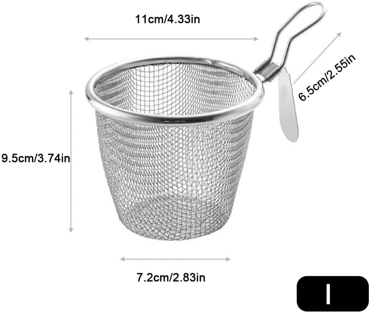 Stainless Steel Pasta Basket - Cooking Basket with Pasta Clamp - Hanging Strainer - Kitchen Utensils Suitable for Pasta, Ramen, Pho and Vegetables