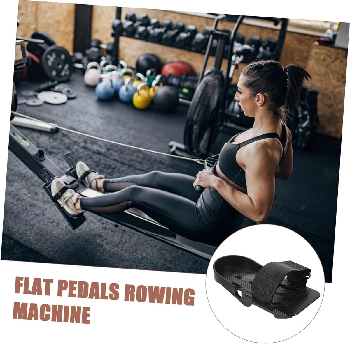 1 Pair Adjustable Flat Pedals - For Rowing Machines, Non-Slip Training Equipment - Indoor Fitness - Comfortable Pedal Design - Perfect for Home Workouts - Joint-Friendly Performance
