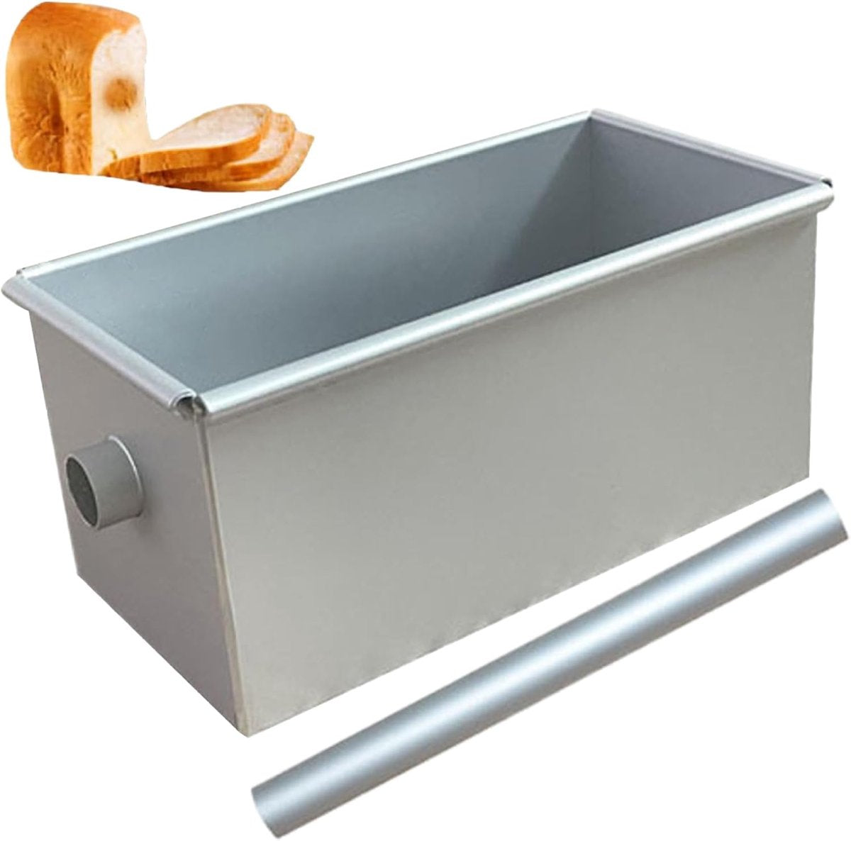 Bread Pan - Mini Rectangular Aluminum Alloy Bread Pan - With Round Hollow Tube - Non-Stick Bread Pan - 18 x 9 x 8.8cm Cake Pan - Bread Pan
