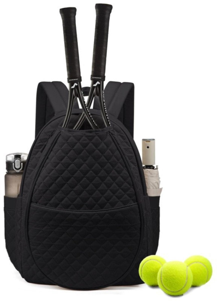 Backpack - Tennis Shoulder Crossbody Bag - Sports Bag - Waterproof Racket Bag - Suitable for Pickles and Badminton - Black