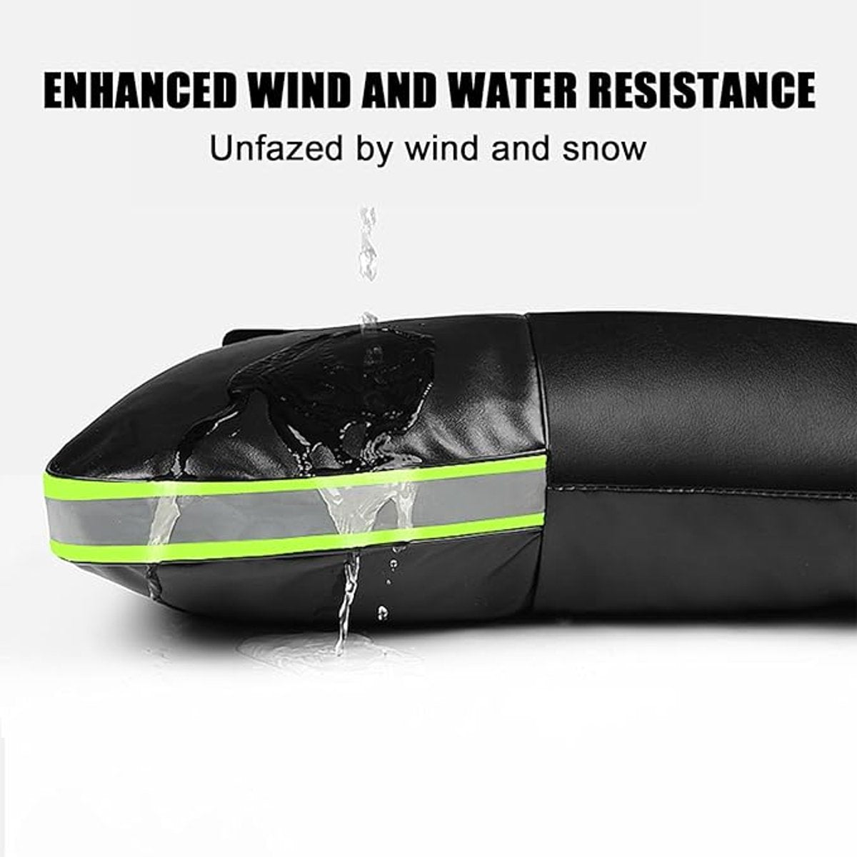 Cycling Gloves - 1 Pair - Extra Padded Cycling Gloves - Warm Gloves - Cycling Gloves - Scooter Gloves - Hand Warmers - Bicycle Accessories - With Reflective Strips - Winter - Windproof - Waterproof （Black）