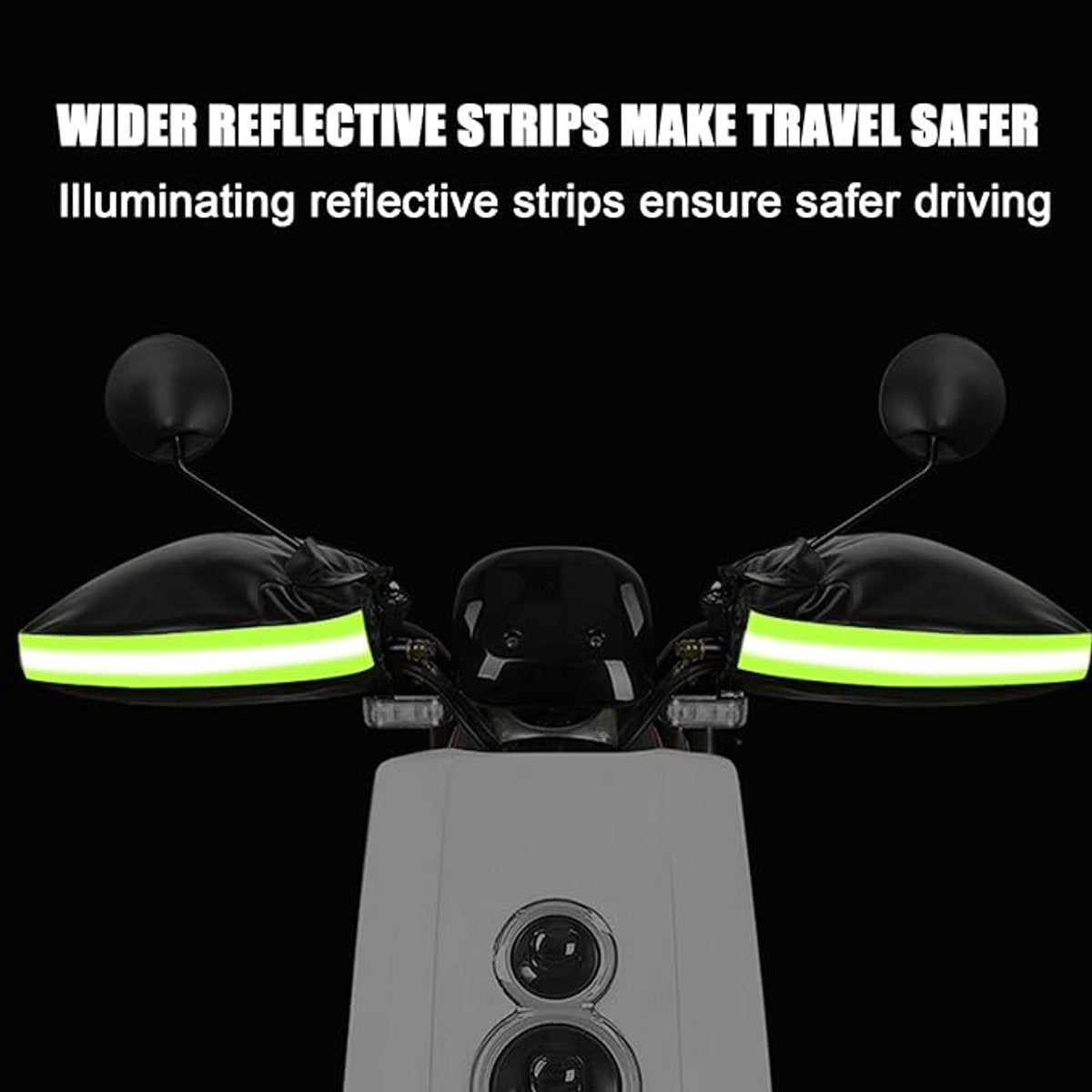 Cycling Gloves - 1 Pair - Extra Padded Cycling Gloves - Warm Gloves - Cycling Gloves - Scooter Gloves - Hand Warmers - Bicycle Accessories - With Reflective Strips - Winter - Windproof - Waterproof （Black）