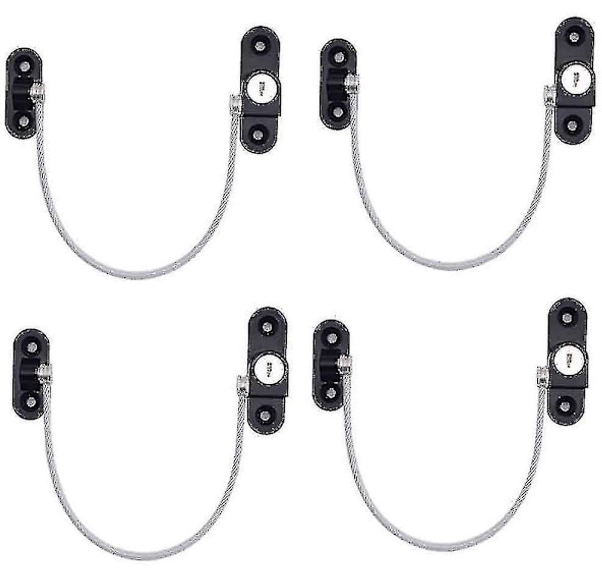 Window Locks - 4-pack window locks, window stops, child-proof window locks, door locks - White