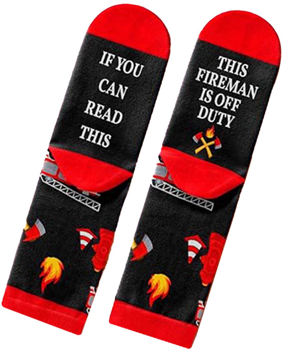 If You Can Read This This Fireman is Off Duty Socks - funny socks - Warm Thick Socks for Men and Women - funny socks - funny socks men 41 46 - funny socks women