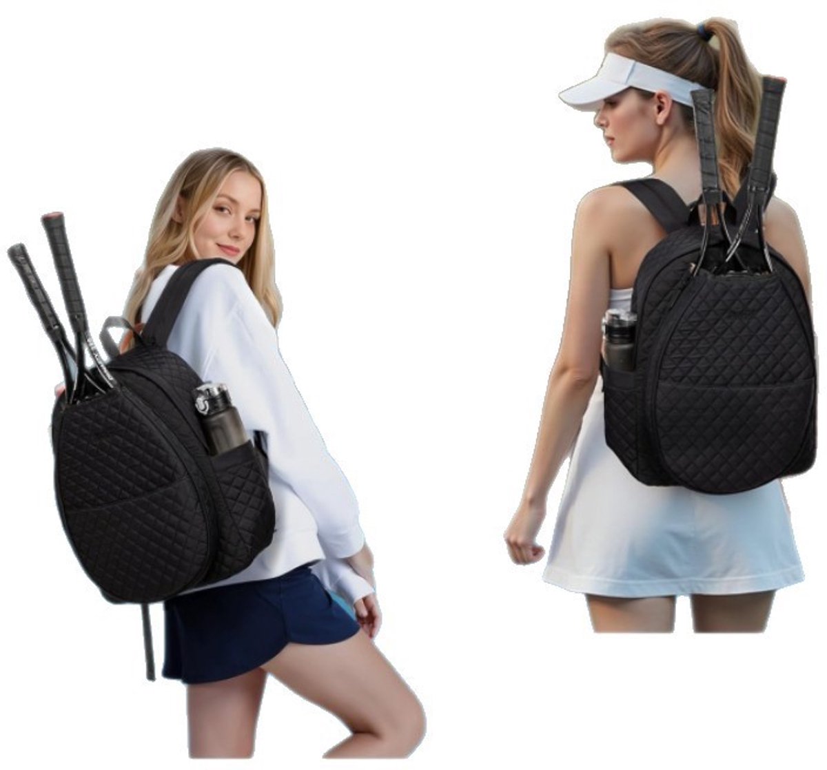Backpack - Tennis Shoulder-Crossbody Bag - Sports Bag - Waterproof Racket Bag - Suitable for Pickles and Badminton - Off-White