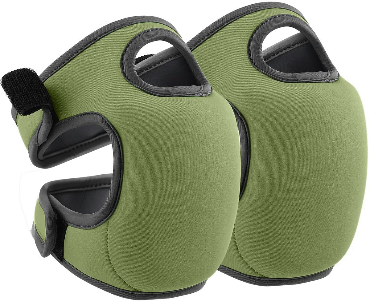 1. Double Garden Knee Braces - Extra Thick Knee Braces - Adjustable Knee Braces - Soft and Comfortable Memory Foam - Non-slip - Suitable for Outdoors and Gardens (Green)