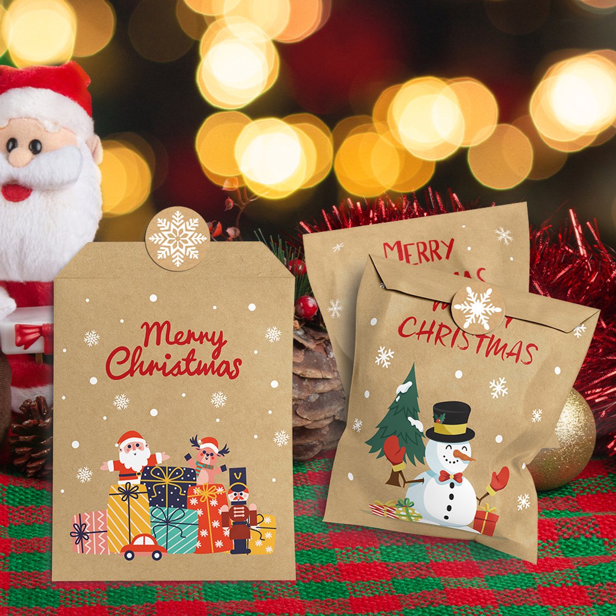 24 pcs - Christmas mini envelopes - paper bags - Christmas decorations and packaging - gift bags - Christmas storage bags