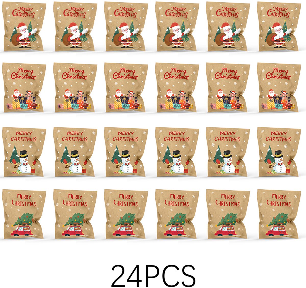 24 pcs - Christmas mini envelopes - paper bags - Christmas decorations and packaging - gift bags - Christmas storage bags