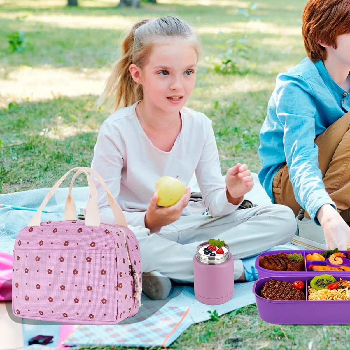 Cooler Bags - Lunch Bag - Handle Strap - Cooler Bag - Lunch Bag - Insulated Cooler Bag - Picnic Bag - 25.5*21*17cm - Suitable for work, office, travel and picnics（White）