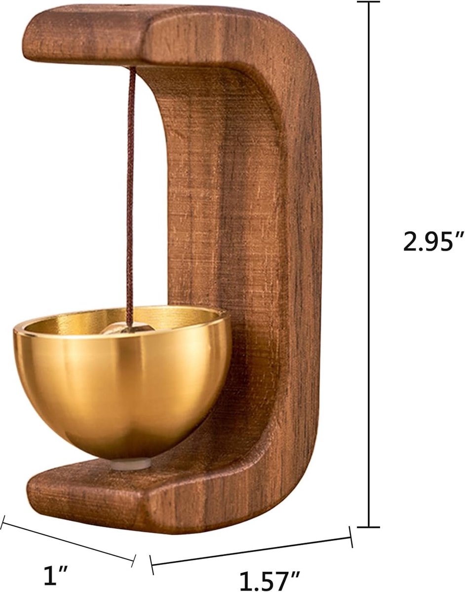 Wind Chime - Magnetic Wind Chime - Wooden Doorbell - Wooden Shop Bell - For Opening Doors (Dark Brown)