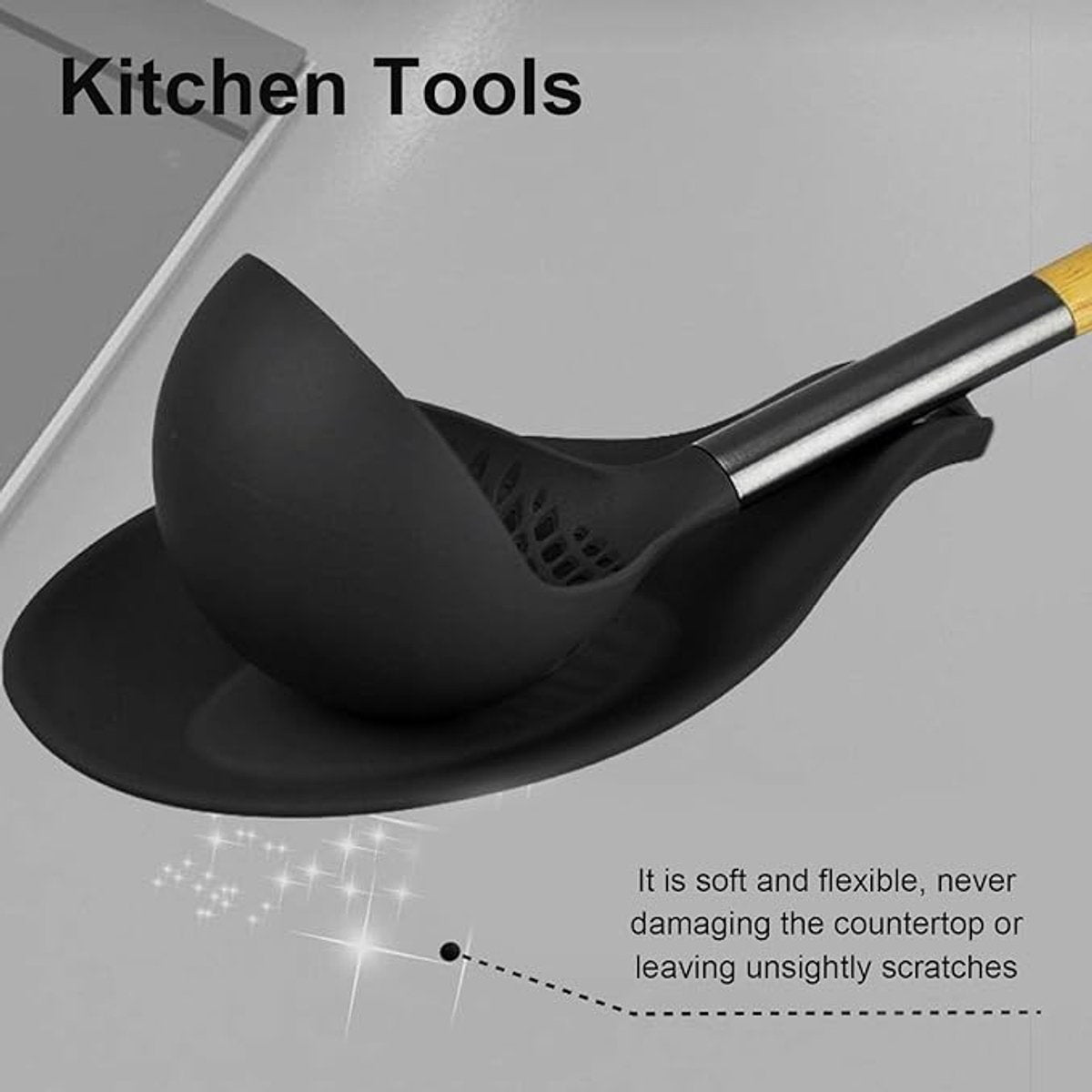 Kitchen Utensils - Set of 3 - Spoon Holder - Spoon Mat - Kitchen Storage Rack - Kitchen Accessories - Made of Silicone - Suitable for wooden, silicone and metal teaspoons, etc.