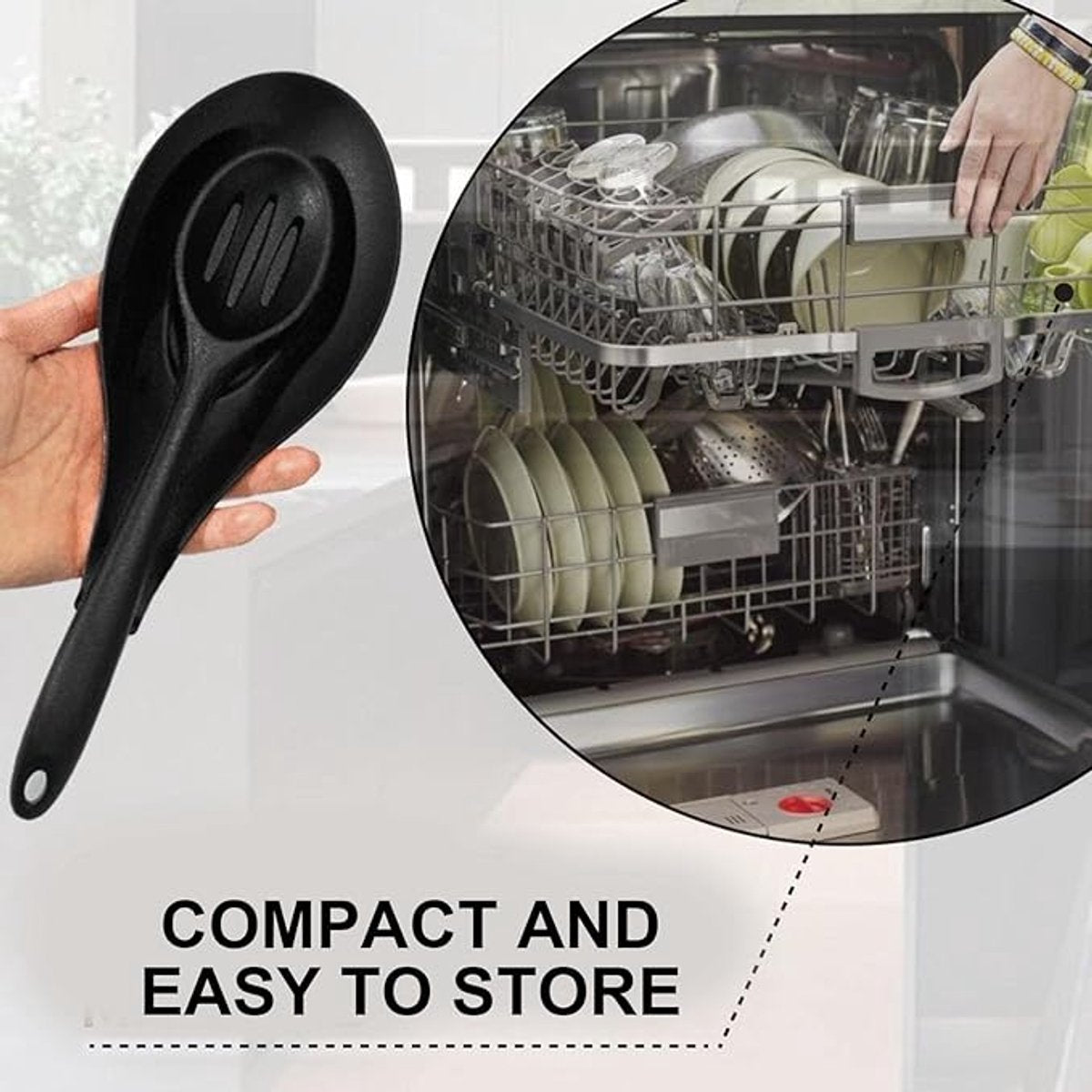 Kitchen Utensils - Set of 3 - Spoon Holder - Spoon Mat - Kitchen Storage Rack - Kitchen Accessories - Made of Silicone - Suitable for wooden, silicone and metal teaspoons, etc.