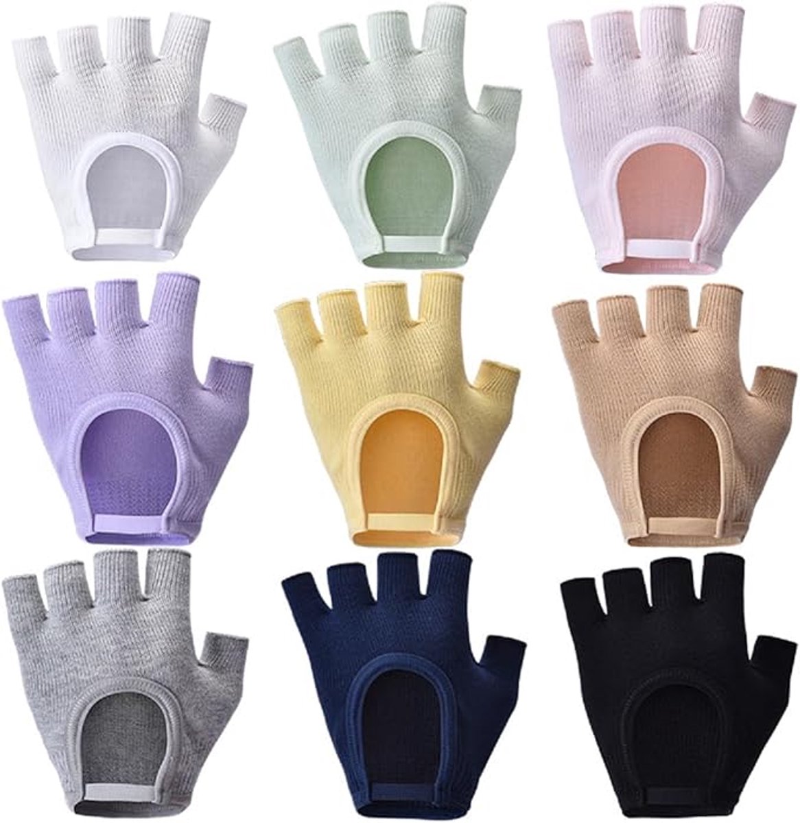 Gloves - Sports Gloves - Yoga Gloves - Fingerless Gloves - Non-slip Gloves - Unisex - Suitable for Gym and Home Workouts (Purple)