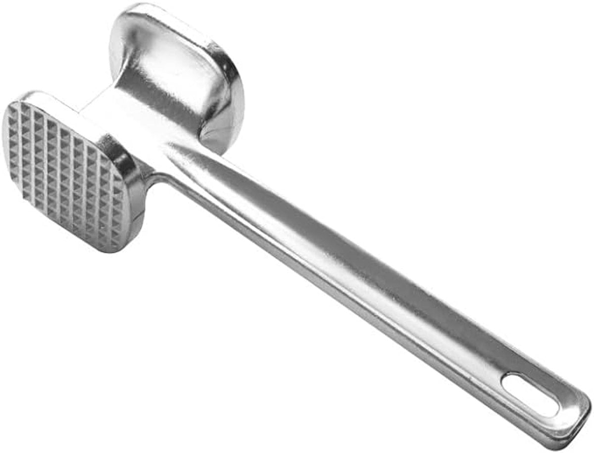 Meat Hammer Aluminum - Meat Tenderizer - Meat Beater - Kitchen Utensils - Silver Colored - BBQ Accessories
