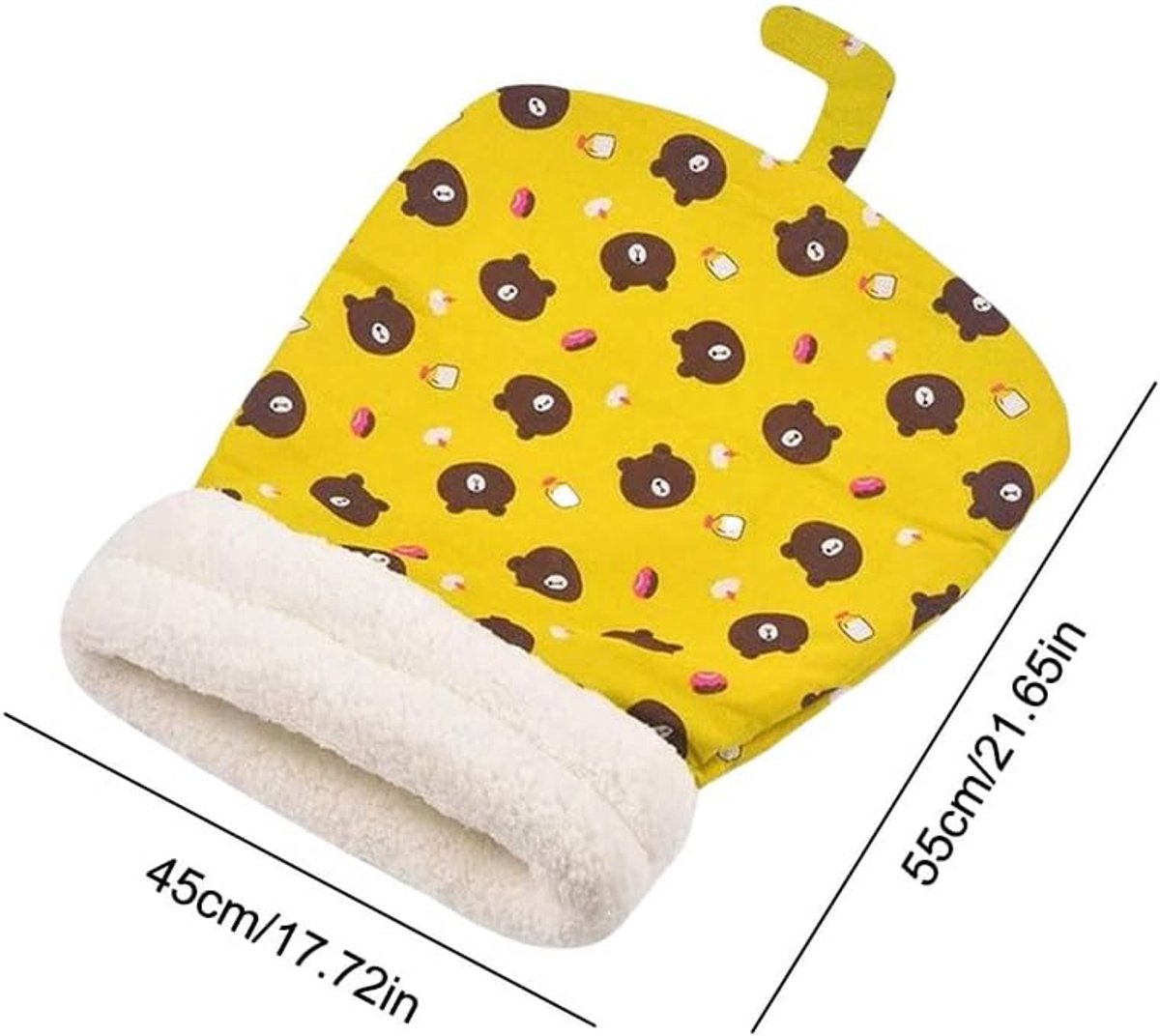 Cat Bed - Pet Sleeping Bag - Warm Pet Bed - Winter Cat House - Suitable for Indoor Use - Comfortable and Sheltered - Give Your Pet a Warm Hideaway (Yellow, One Size)