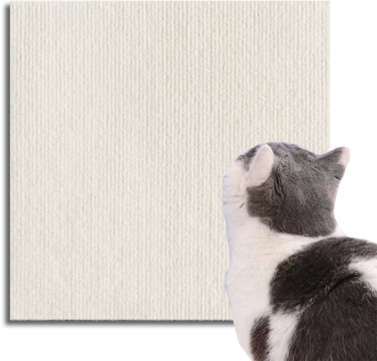 Premium Cat Scratching Mat - Couch Cushions - Strong adhesion, for ultimate fun for your cat - Protects your furniture, lets your cat have fun (Dimensions: 30x30 cm, Off-white, Pack of 2)