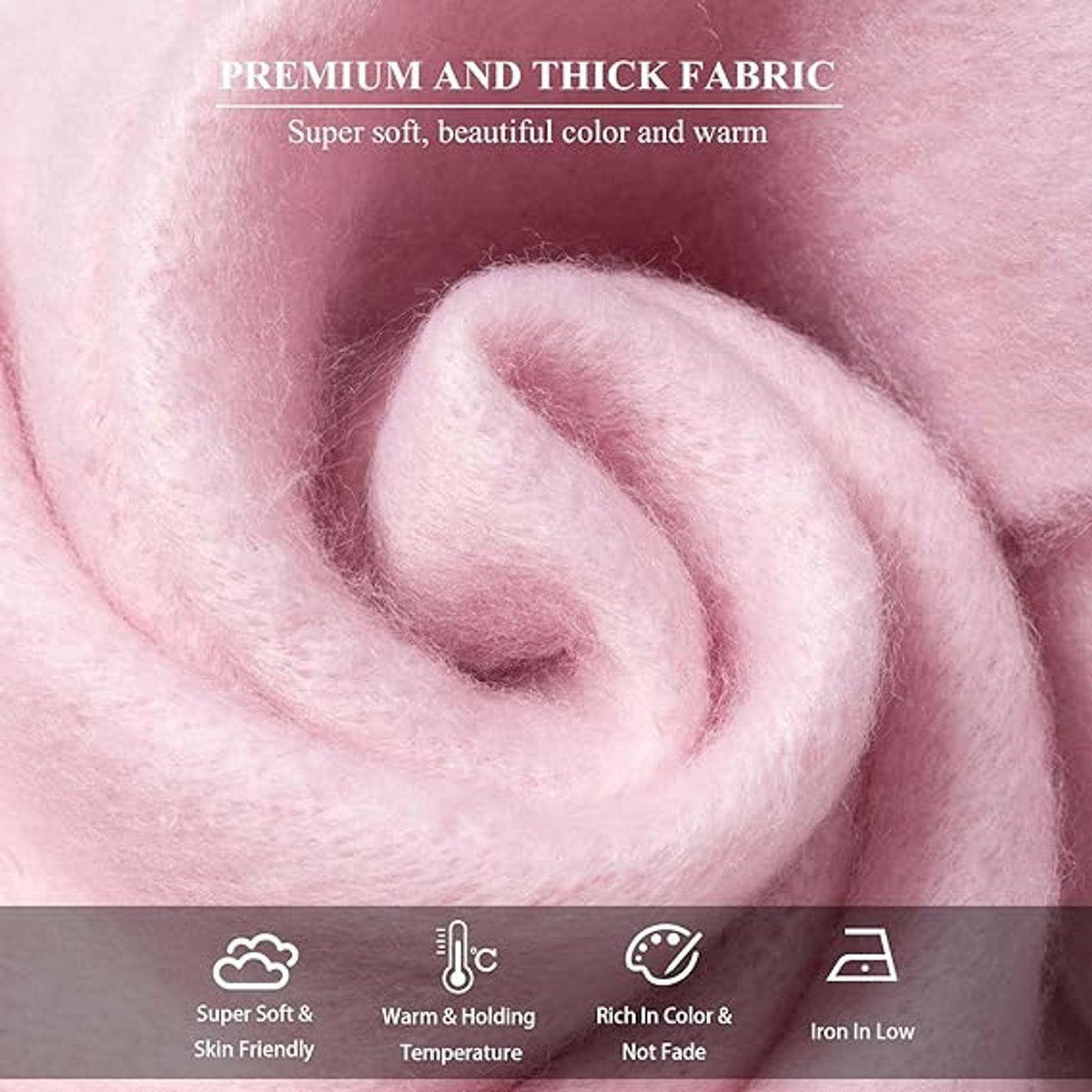 Scarf - Women's Winter Scarf - Warm and Thick Knitted Checked Scarf - Blanket Scarf - Stylish Gift - A Gift for Her (Pink)