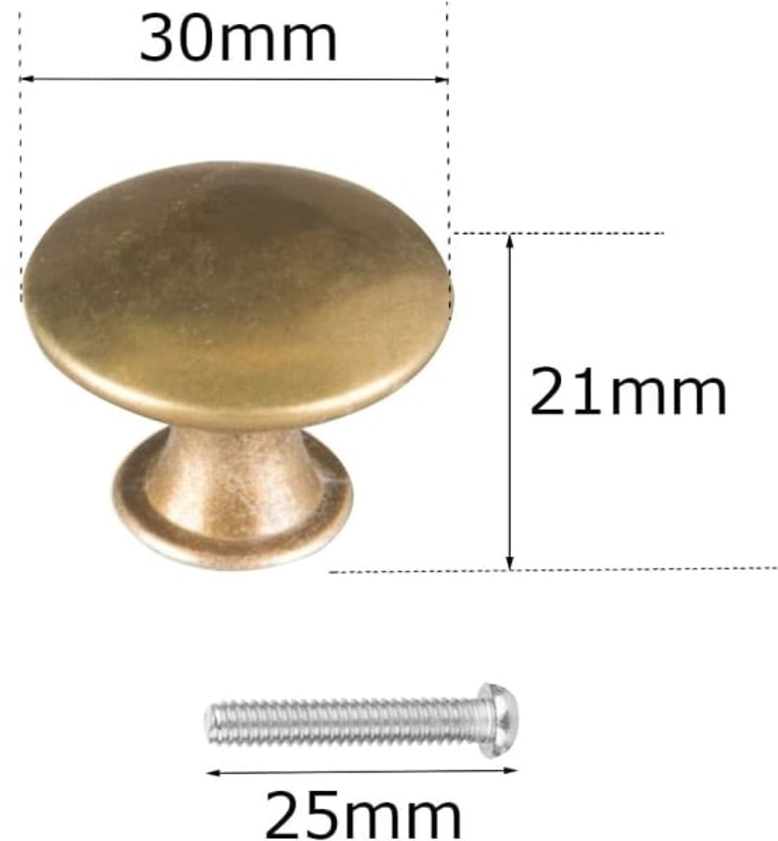 Cabinet Door Handles - Brass Door Handles - Antique Brass Handles - Cabinet Handles - 20 Items