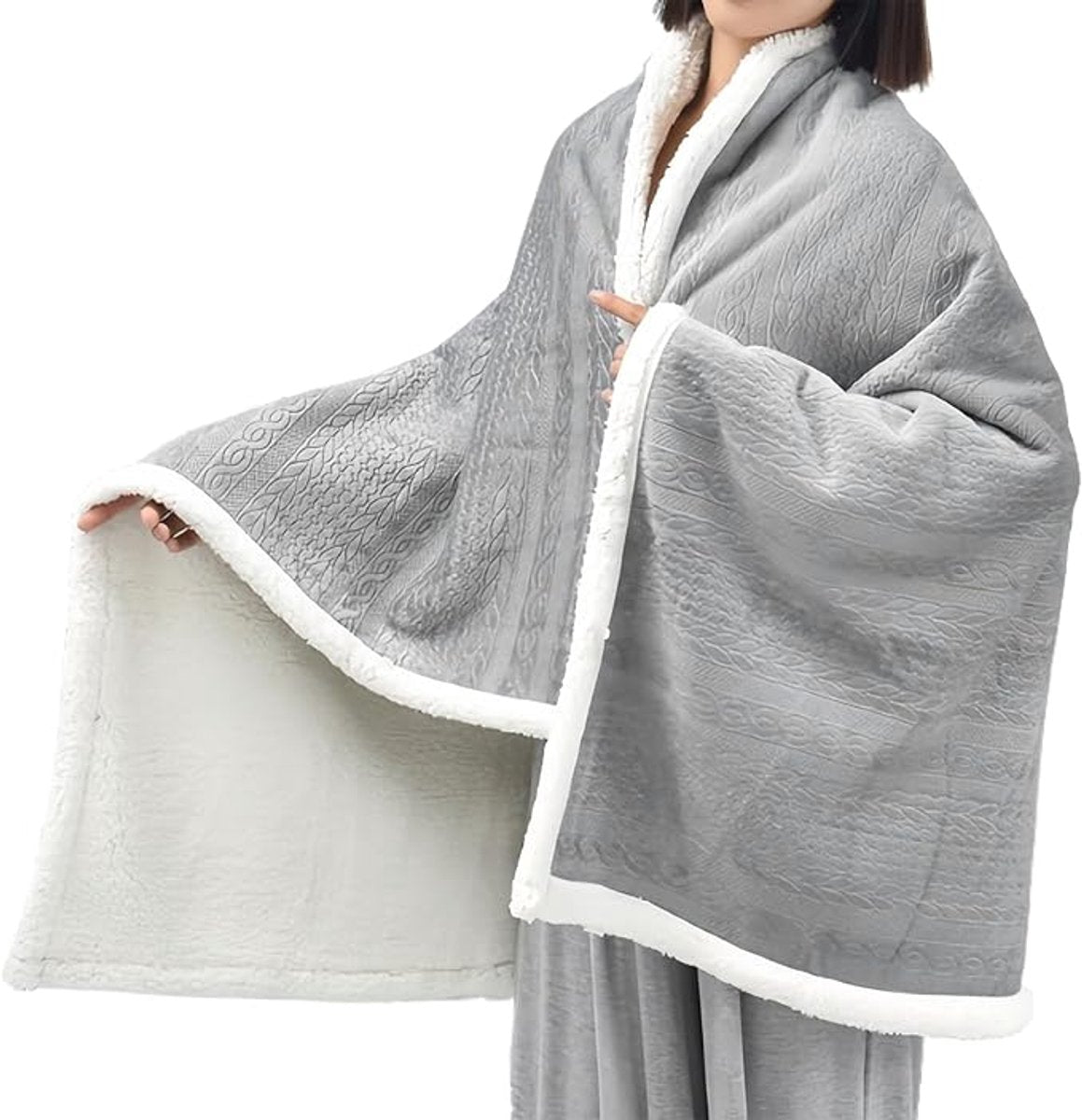 Scarf - Blanket - Warm Scarf - Soft and Lightweight - Comfortable and Breathable - Suitable for Daily Use - Ideal for Warm Scarves and Blankets for Women and Girls at Home（Grey）