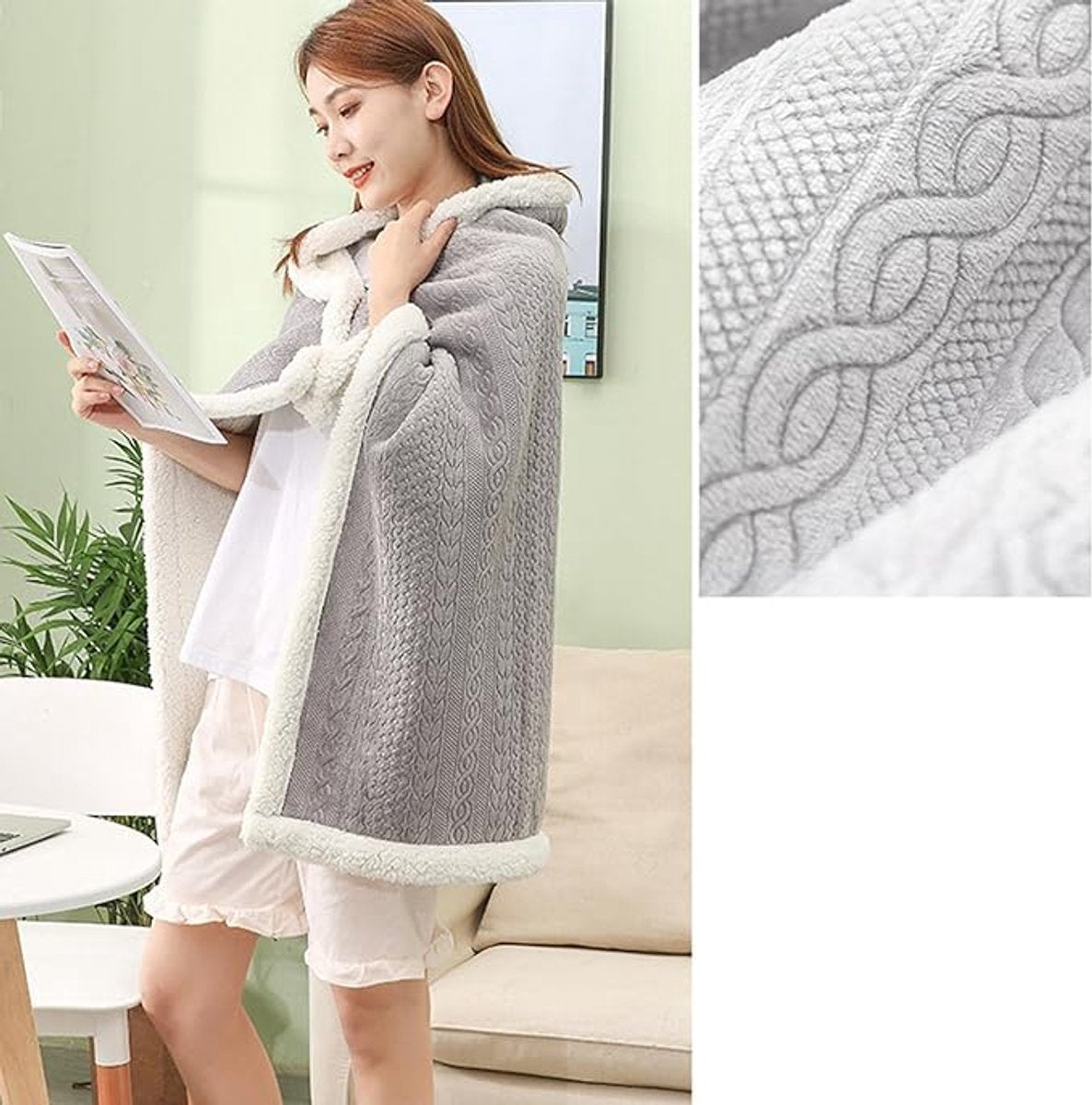 Scarf - Blanket - Warm Scarf - Soft and Lightweight - Comfortable and Breathable - Suitable for Daily Use - Ideal for Warm Scarves and Blankets for Women and Girls at Home（Grey）