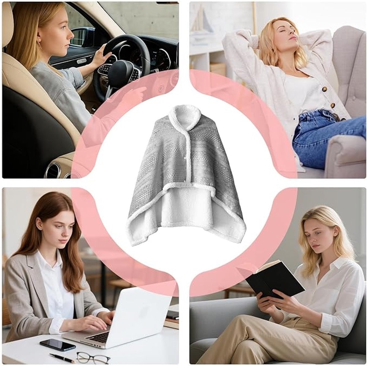 Scarf - Blanket - Warm Scarf - Soft and Lightweight - Comfortable and Breathable - Suitable for Daily Use - Ideal for Warm Scarves and Blankets for Women and Girls at Home（Grey）