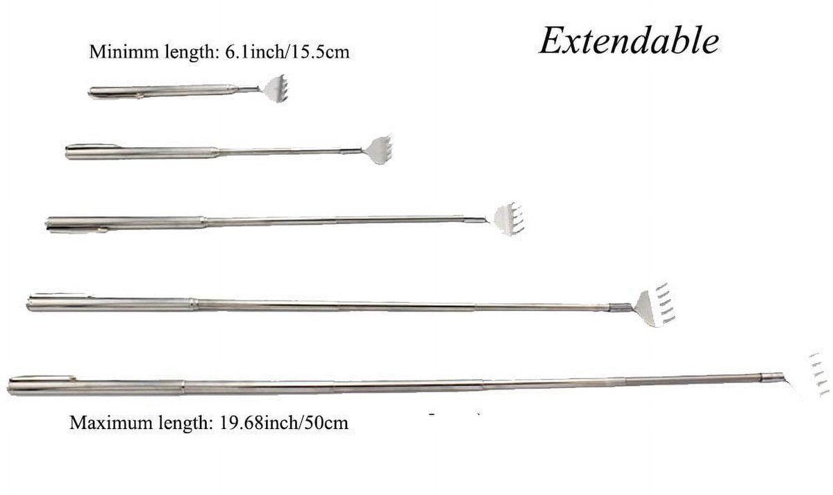 Professional Retractable Back Massager - Stainless Steel - Itch Reliever - Retractable - Body Massager