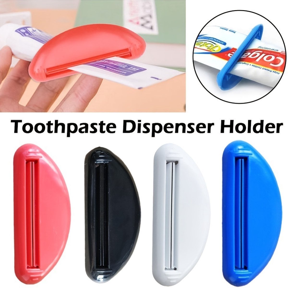 4-pack - Toothpaste tube squeezer - Dispenser - Toothpaste roller holder - Essential gadget for lazy people