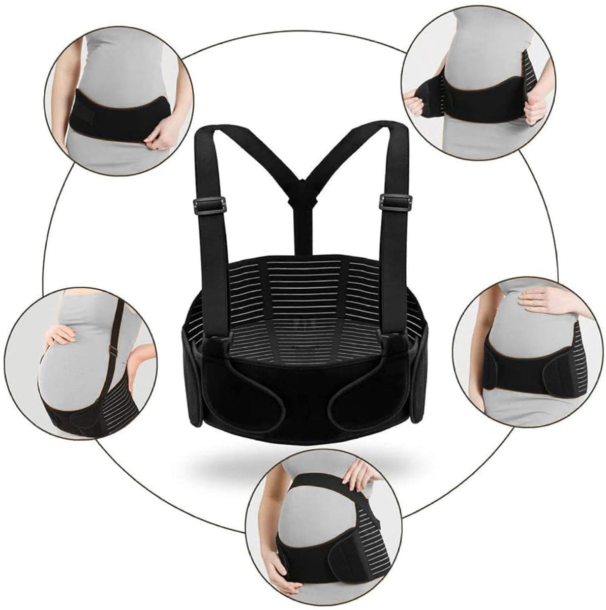 Abdominal Support Band - Pregnancy - Black XXL