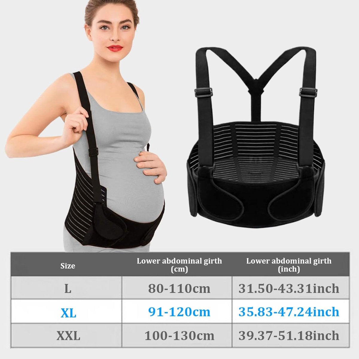 Abdominal Support Band - Pregnancy - Black XXL