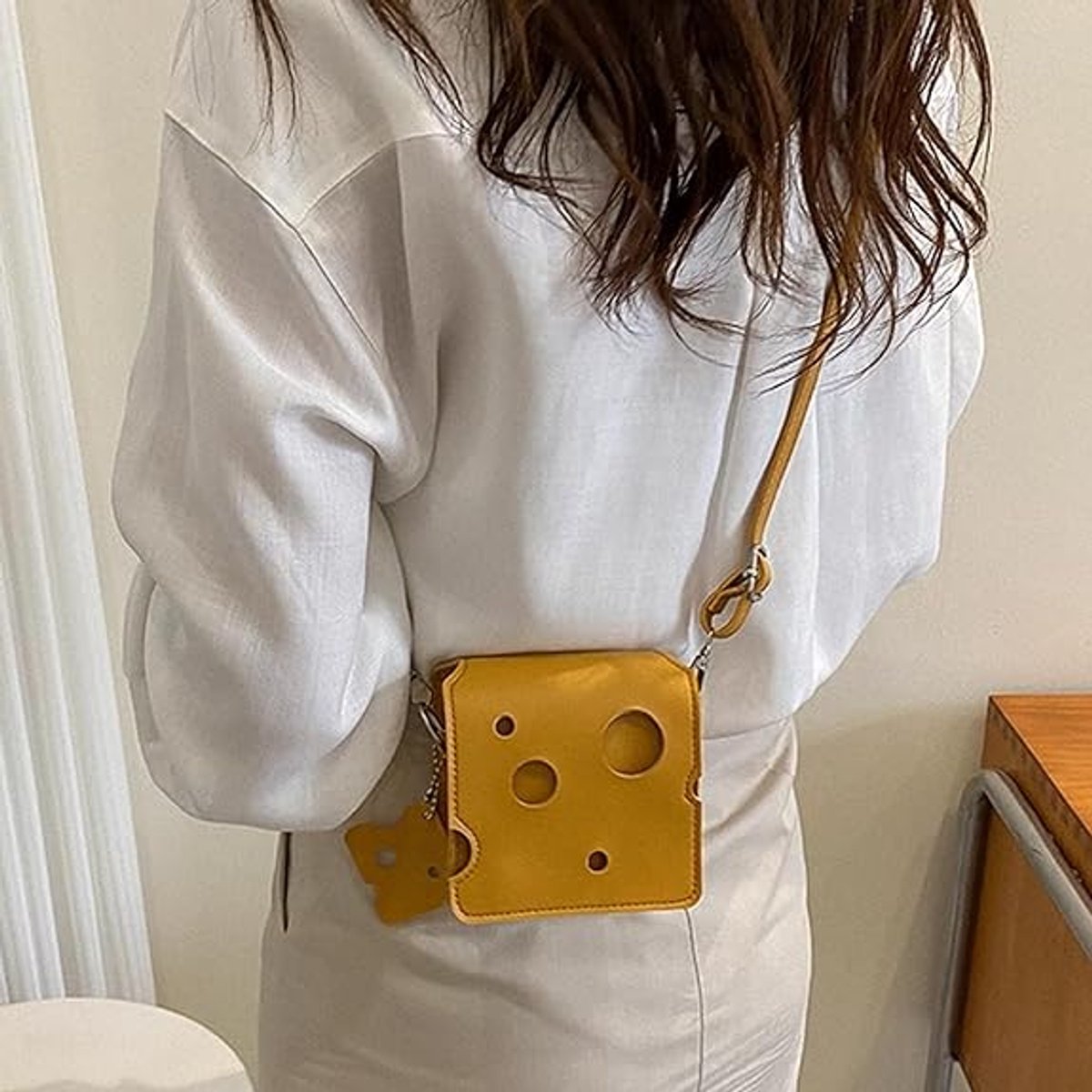 Storage Bag - Shoulder Bag - Mini Shoulder Bag - Cheese-shaped - Women's Fashion Bag (Square)