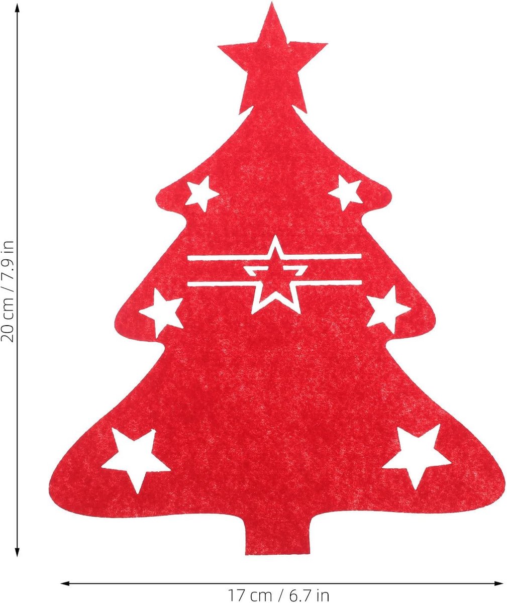 Placemats - Set of 48 - Christmas placemats - heat-resistant and waterproof - suitable for Christmas parties and table decorations (Red)