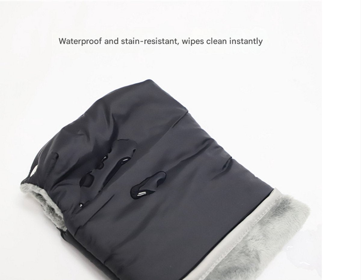Warm gloves for strollers - water-repellent gloves for winter and snowy days - cold-resistant gloves for strollers - windproof and thickened (black)
