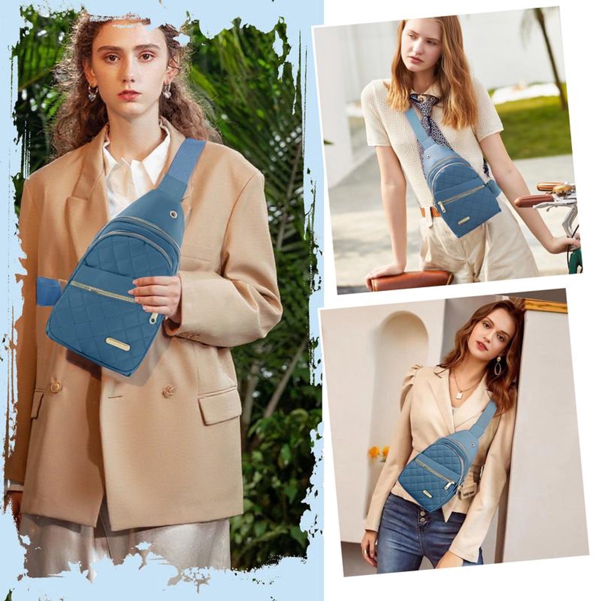 Unisex Shoulder Bag - 5 Storage Pockets & Cable Grommet - Women's Crossbody Bag - Men's Crossbody Bag - Crossbody Bags - Sling Bag - Adjustable Carrying Style (Cross/Shoulder/Chest) - Leopard Print