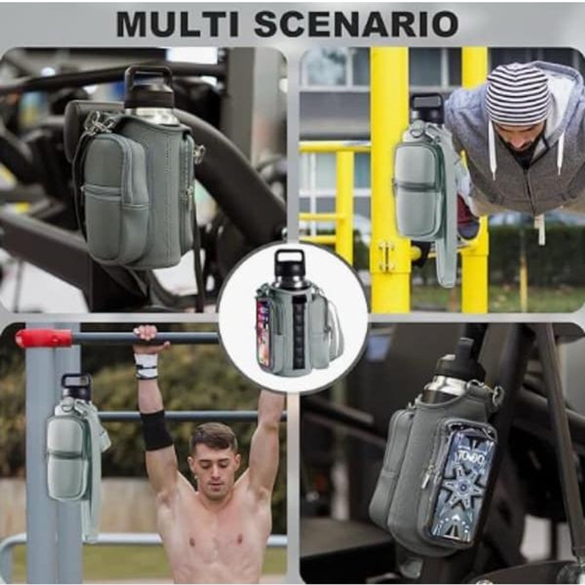 Magnetic Sports Bag with Adjustable Shoulder Strap - Includes Water Bottle Holder and Pocket - for Sports, Workouts, Travel & Work（Purple）