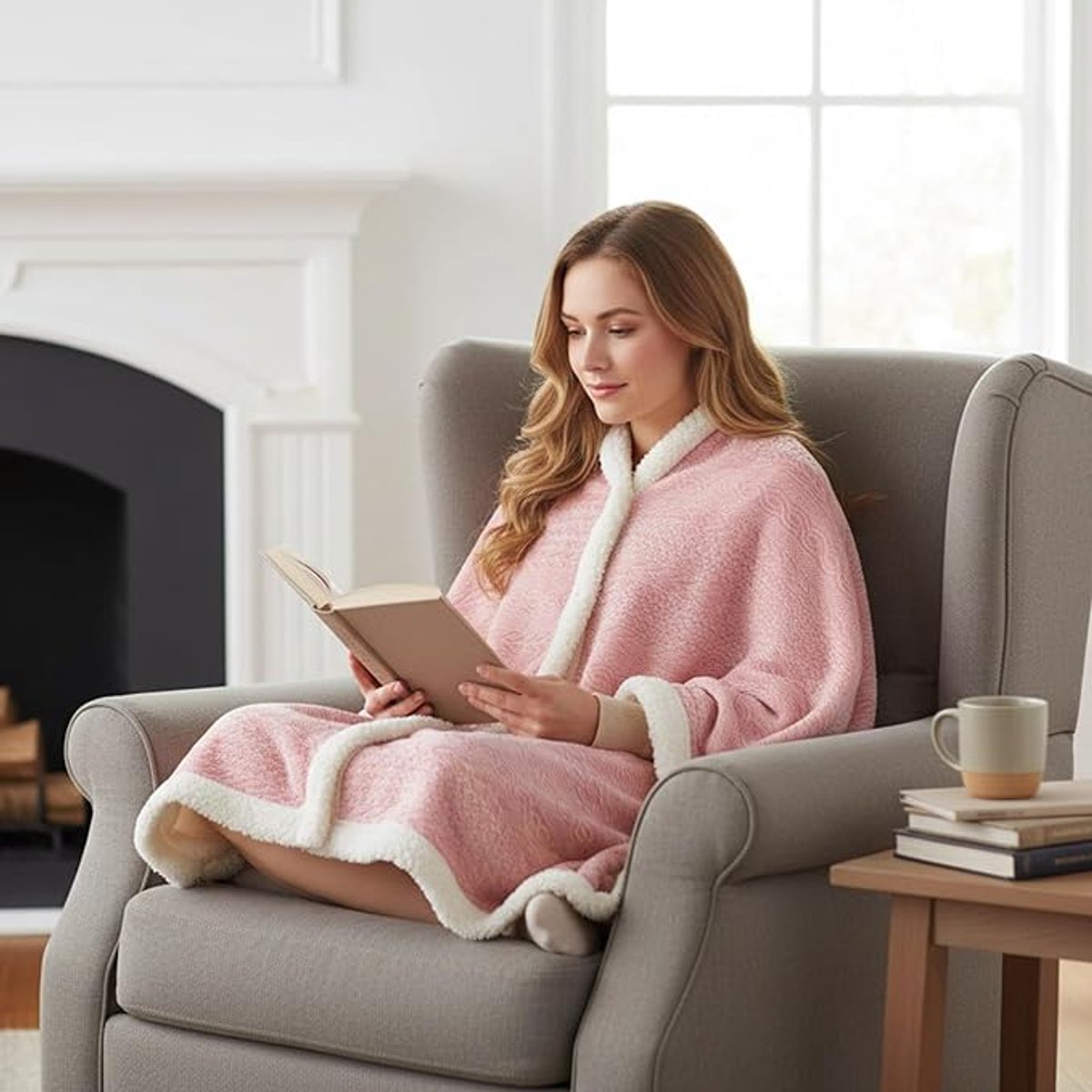 Scarf - Blanket - Warm Scarf - Soft and Lightweight - Comfortable and Breathable - Suitable for Daily Use - Ideal for Warm Scarves and Blankets for Women and Girls at Home（Pink）