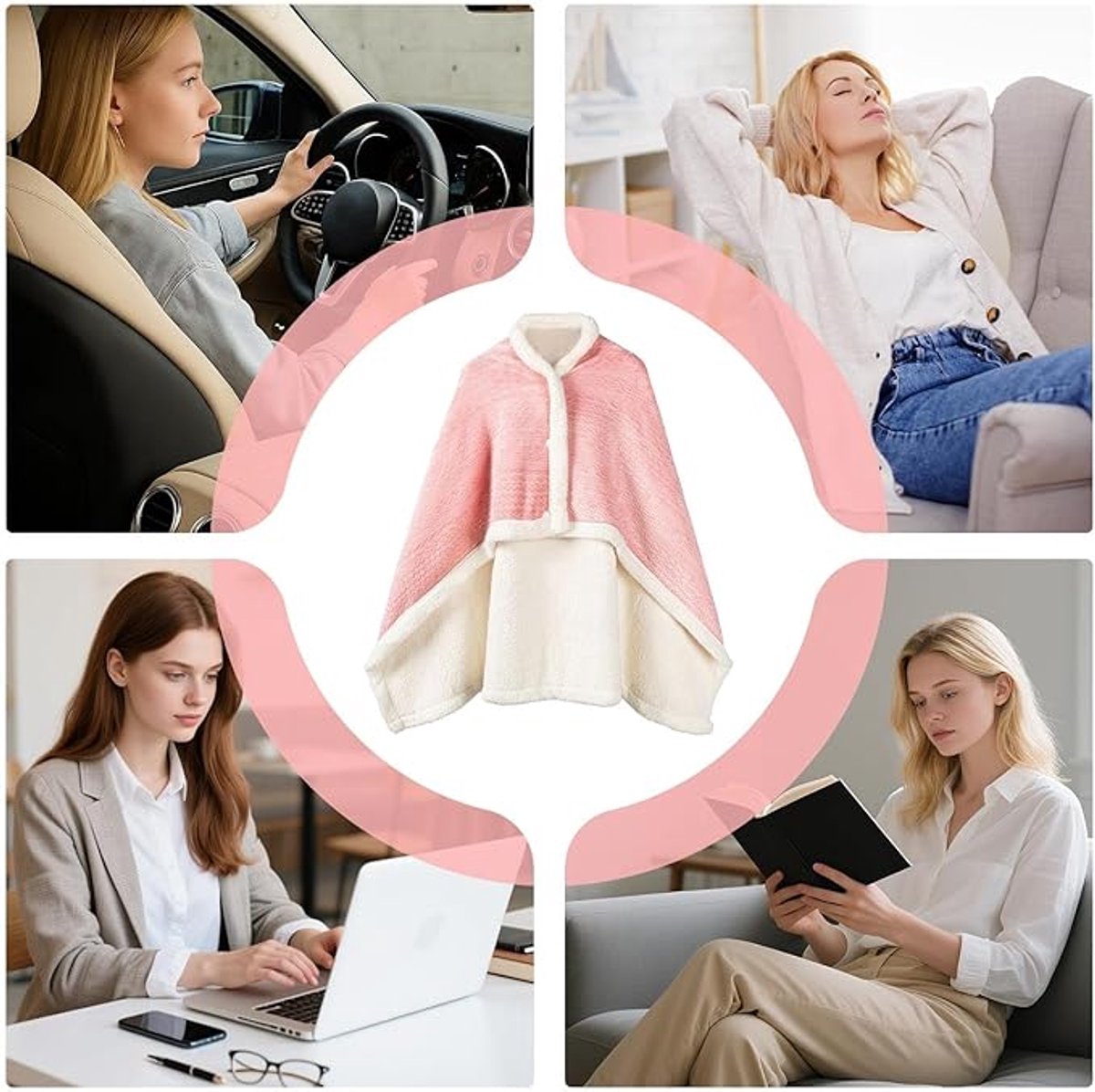 Scarf - Blanket - Warm Scarf - Soft and Lightweight - Comfortable and Breathable - Suitable for Daily Use - Ideal for Warm Scarves and Blankets for Women and Girls at Home（Pink）