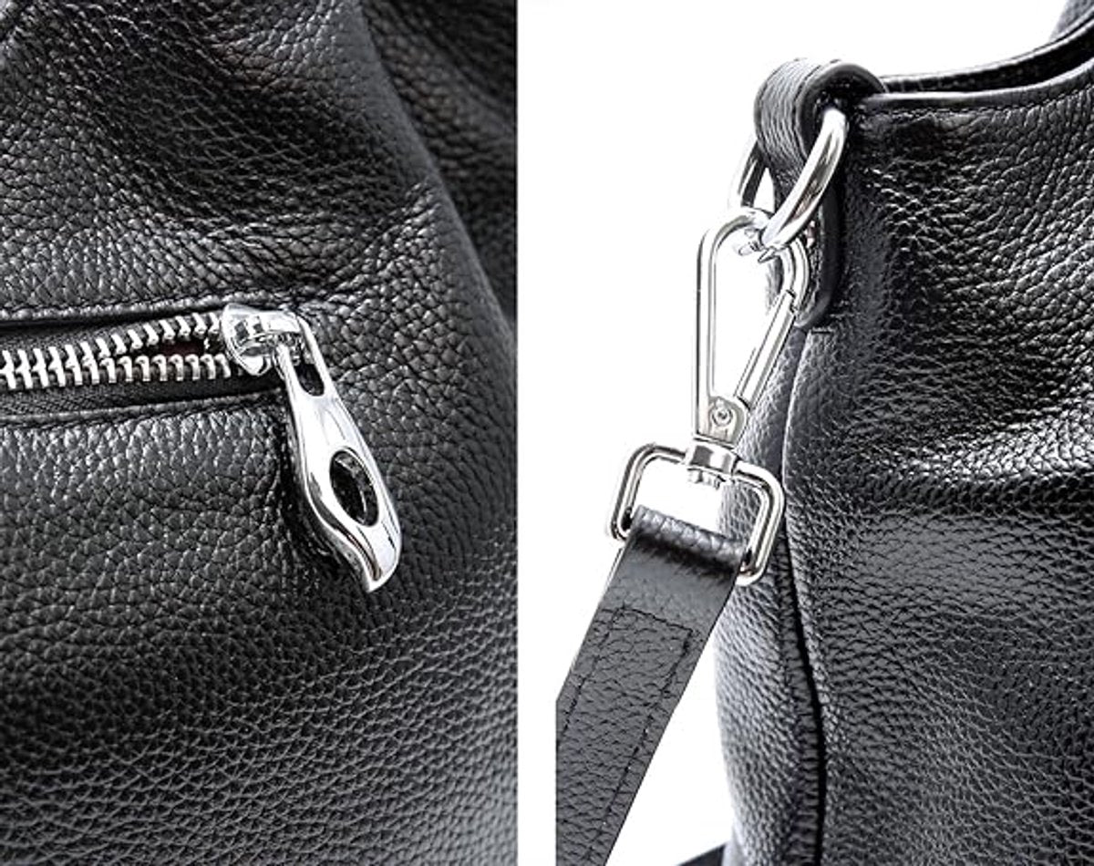 Women's Shoulder Bag - Vintage Handbag - Vintage Handbag with Multiple Compartments - Everyday | Travel Bag - Versatile - Large Capacity - Commuter Bag - Tote Bag - Shoulder/Crossbody Bag - Black