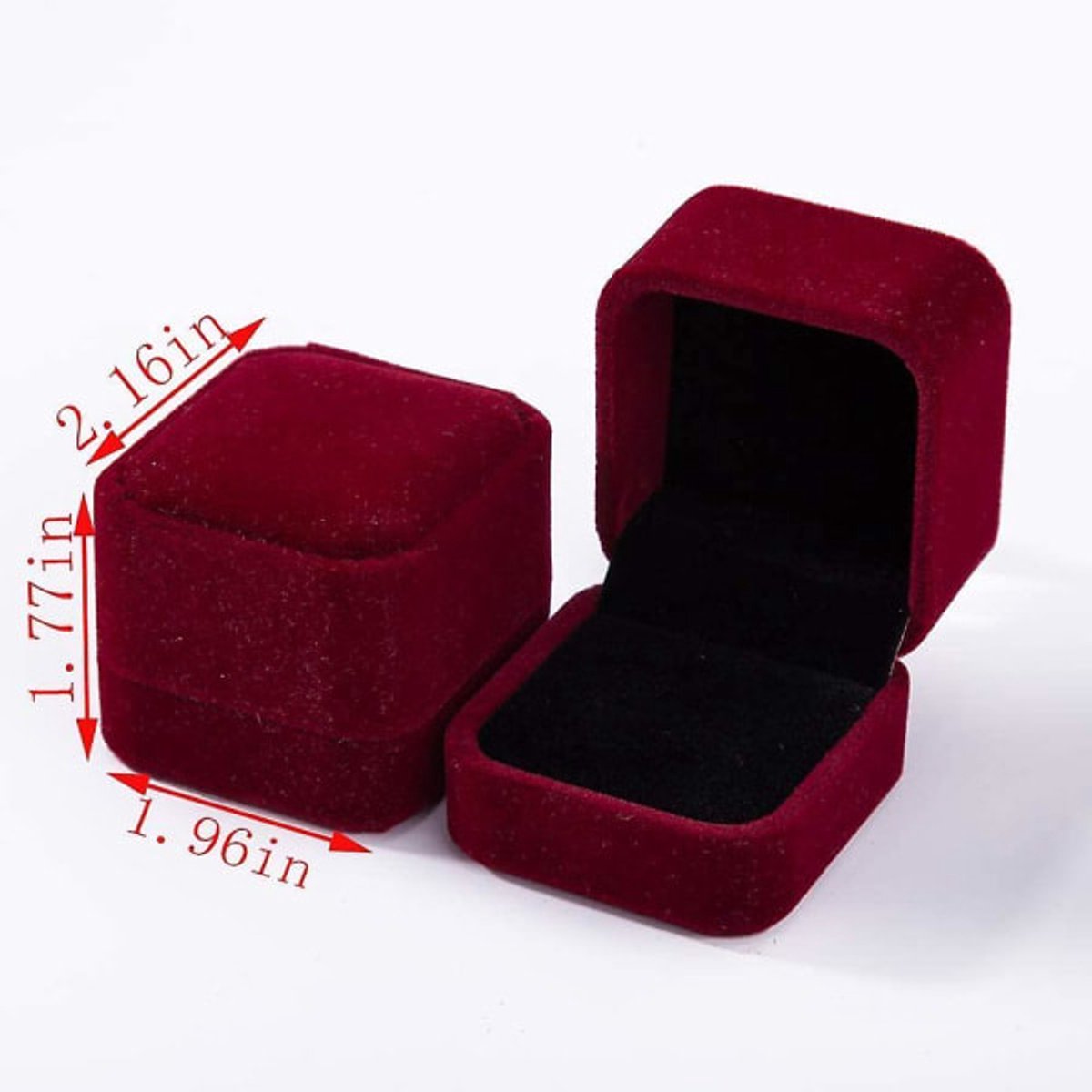 Ring Box - Earring Box - Earrings - Gift Box - Jewelry - 2-Pack Velvet