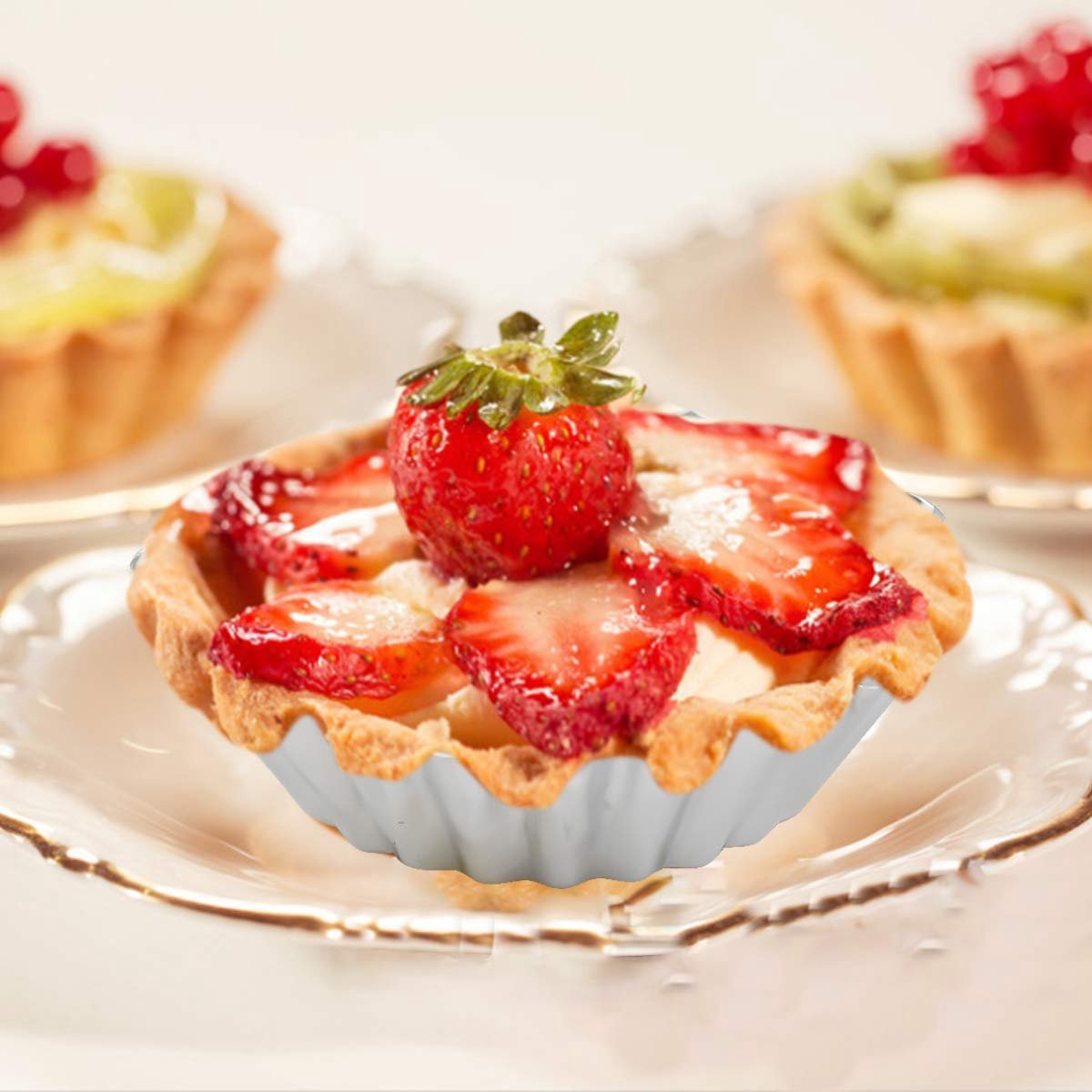 30-Piece Egg Pie Molds - Steel Baking Molds - Muffin Molds - Cupcake Molds - Pudding Molds - Desserts - Ice Cream - Non-Stick and Reusable - Silver