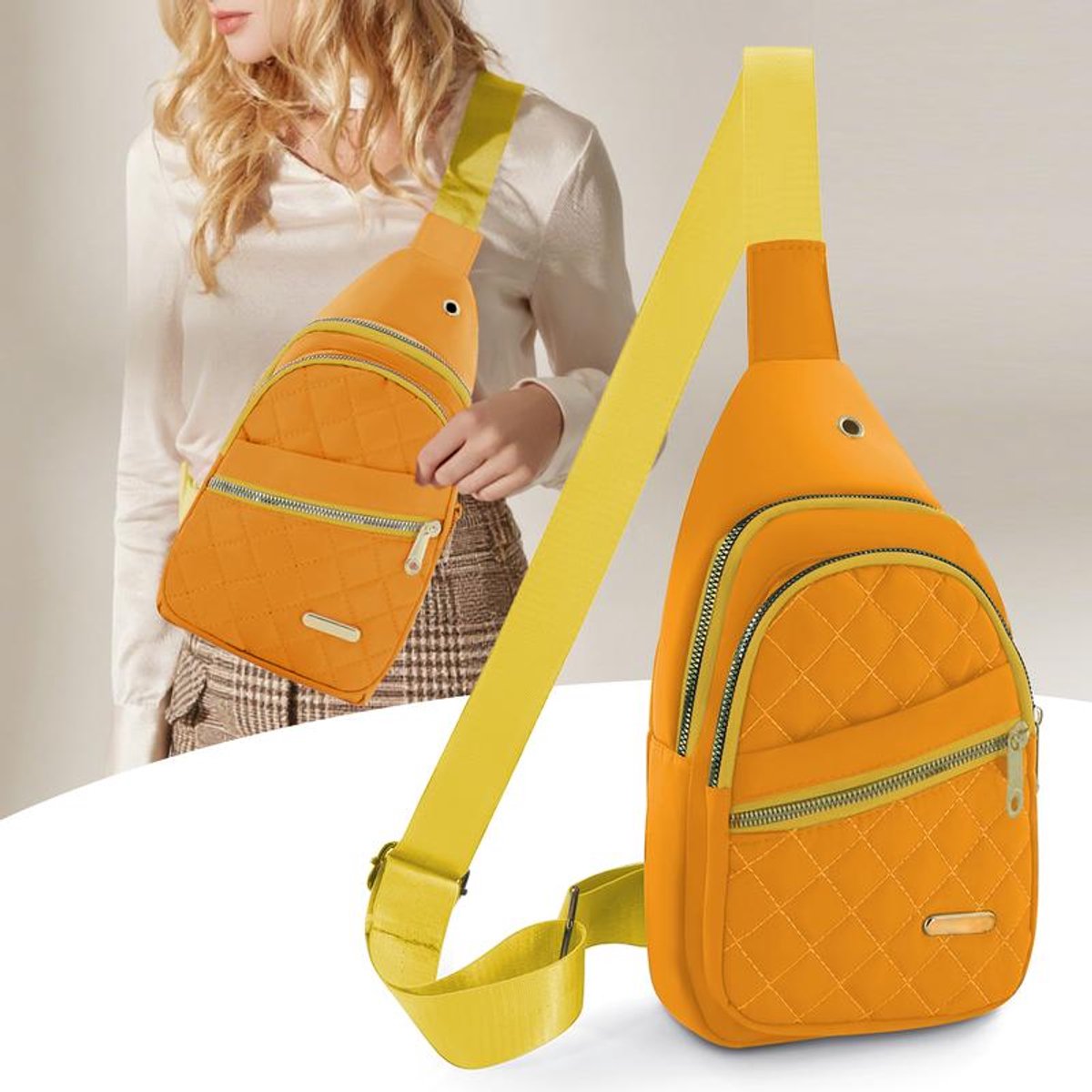 Unisex Shoulder Bag - 5 Storage Pockets & Cable Grommet - Women's Crossbody Bag - Men's Crossbody Bag - Crossbody Bags - Sling Bag - Adjustable Carrying Style (Cross/Shoulder/Chest) - Green