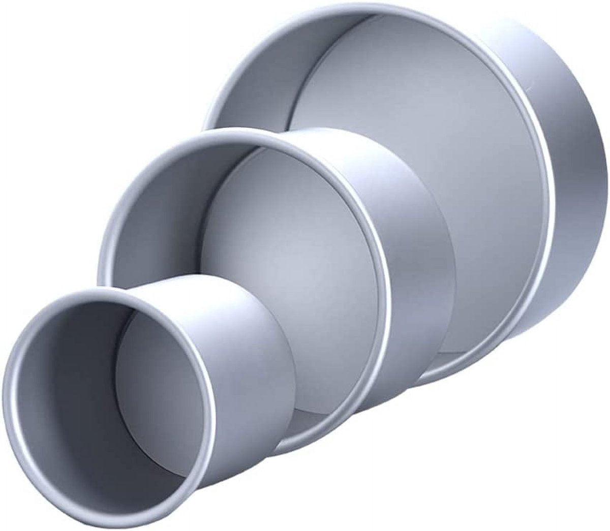 Set of 3 round cake tins, 10 cm deep - Includes cake tins with a diameter of 10 cm, 15 cm and 20 cm - Removable base - Suitable for baking - Healthy, sustainable and easy to clean