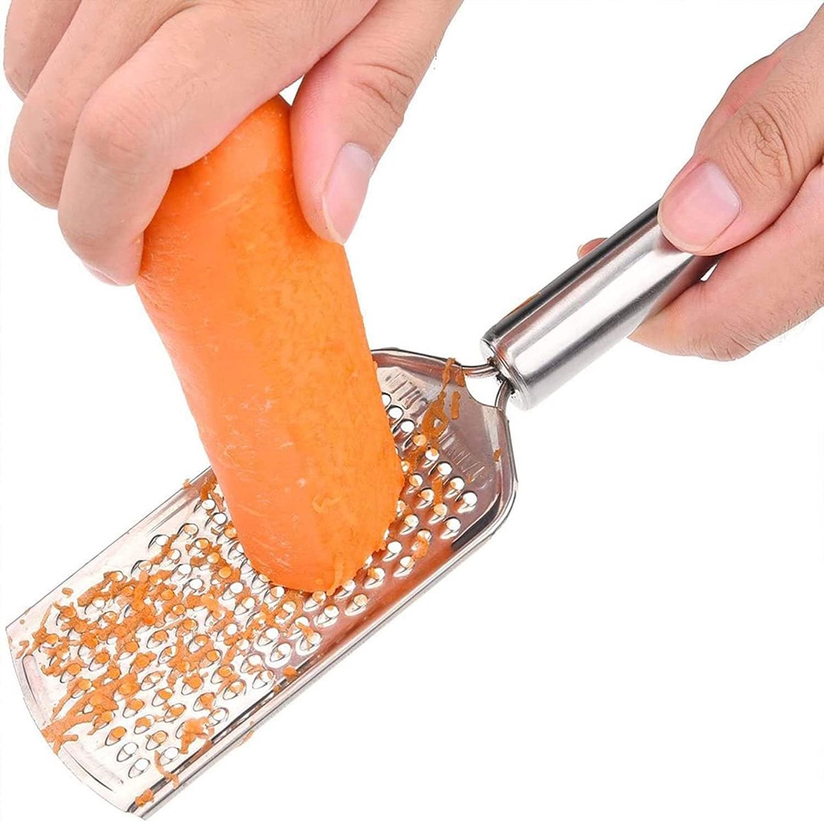 Stainless Steel Flat Grater - 1 Piece - 23.5cm - Perfect for grating garlic, cheese, chocolate, lemons and limes - Durable and rust-resistant - With hanging holes (1 piece)