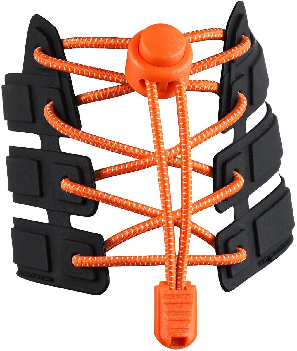 Sneaker Laces 120CM suitable for Sneakers - Elastic laces without a knot - Suitable for students and adults - With strong buckle and quick-release function (Orange)