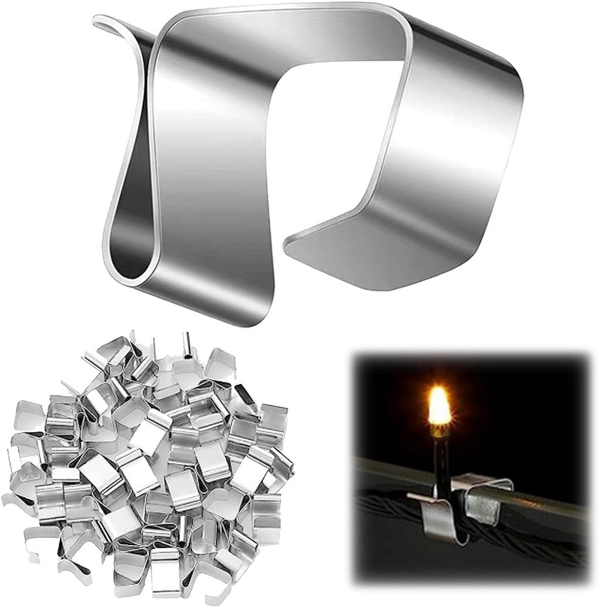 Hooks for outdoor lighting - 50 pieces - Hooks - Christmas light hooks - Christmas light clips - Cable clips - Christmas light hooks - Suitable for outdoor Christmas lights, kitchen lights, etc. - Stainless steel hooks