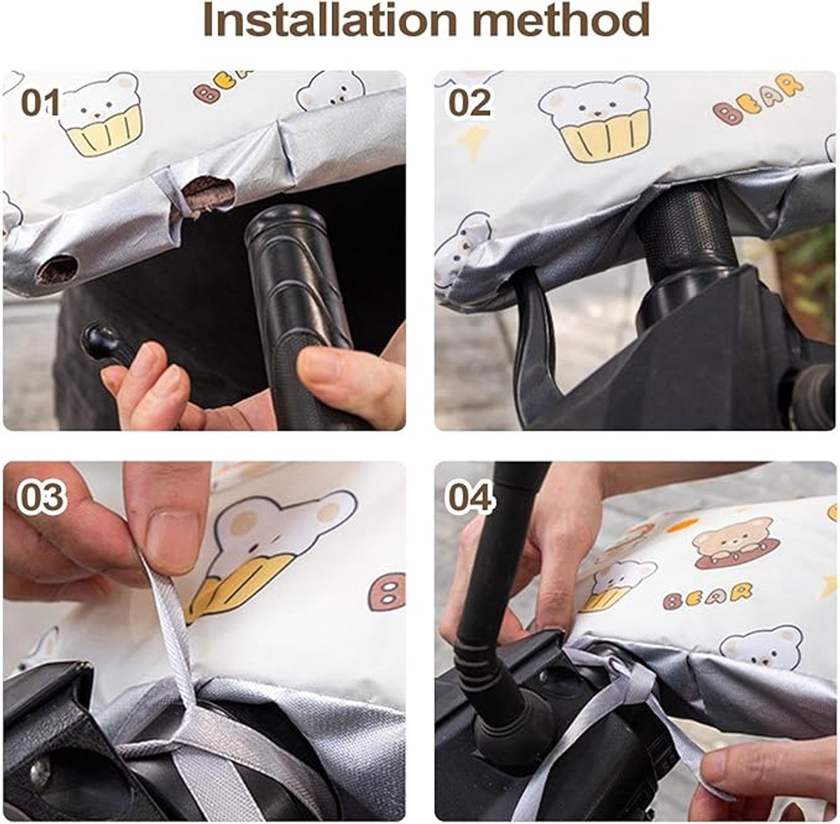 Cycling Gloves - Waterproof Gloves - Warm Gloves - Cycling Muffs - Scooter Gloves - Hand Warmers - Bicycle Accessories - Winter - Windproof （Black）