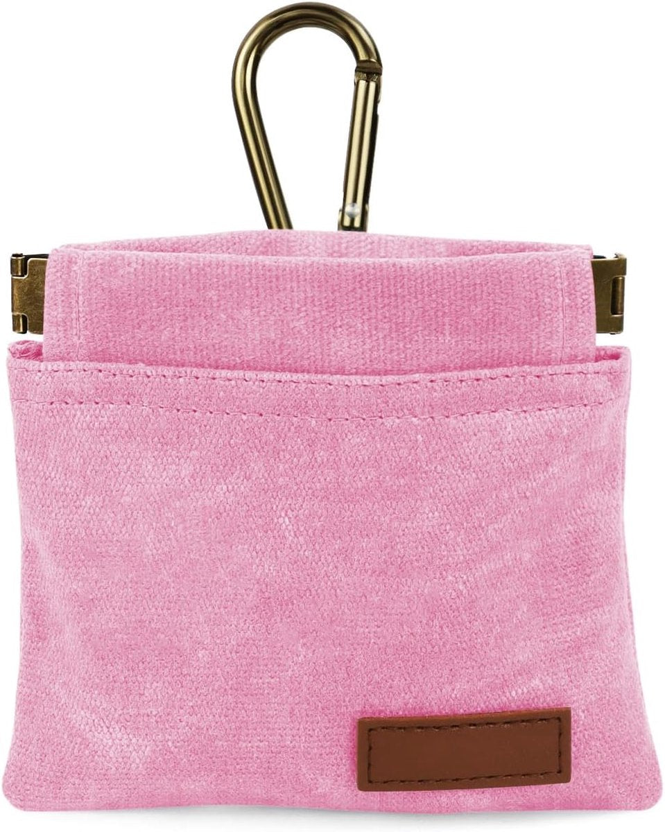 Pet Training Pouch - Dog Treat Pouch - Portable Pet Walking Bag - Suitable for Travel or Outdoor Activities (Pink)