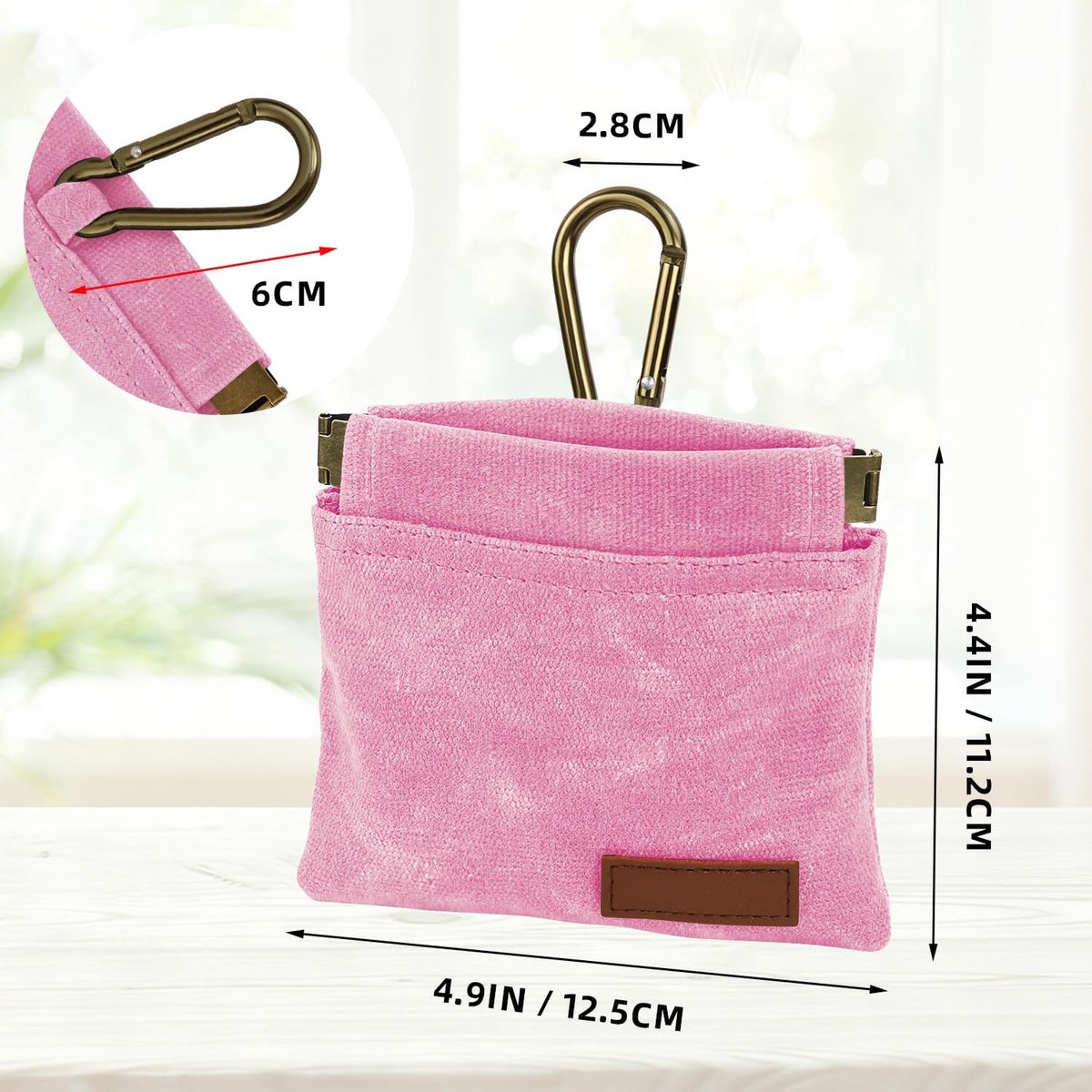 Pet Training Pouch - Dog Treat Pouch - Portable Pet Walking Bag - Suitable for Travel or Outdoor Activities (Pink)