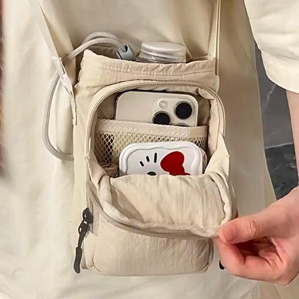 Crossbody Backpack - Water Bottle Umbrella Bag - Women's Crossbody Bag - Mini Bag - Handbag Shoulder Bag - Casual All-Match